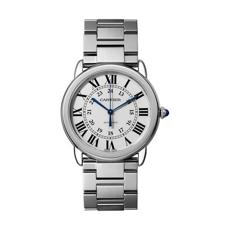 cartier ronde solo blue steel bracelet|cartier round round watch.